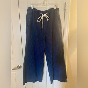 LOFT Drawstring Wide Leg Denim Pants - Size Large